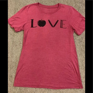 Bella Canvas LOVE Teacher Shirt size small.